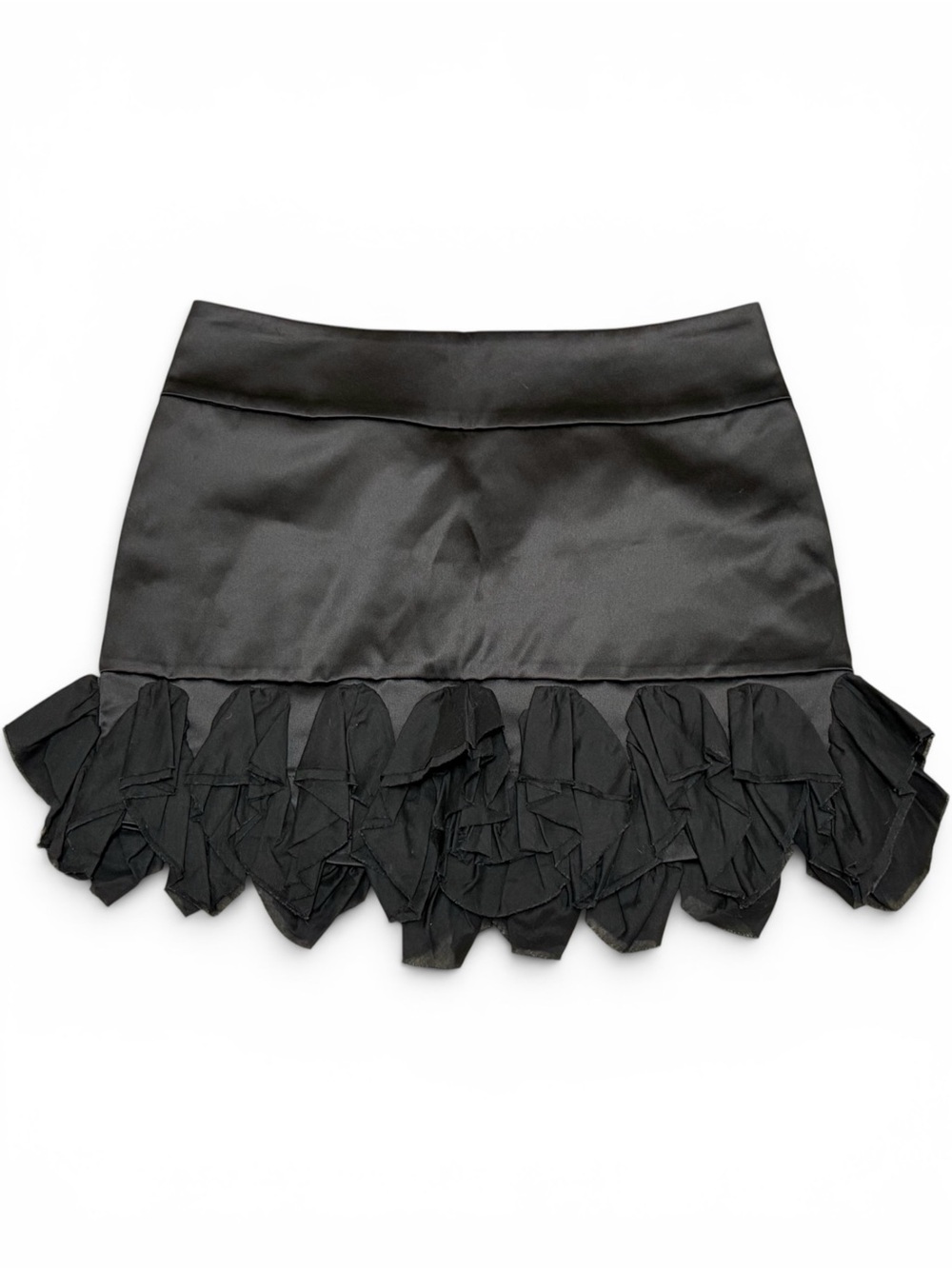 Y2K '08 Express Design Studio Ruffle Satin Mini Skirt